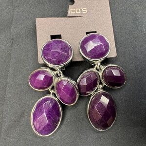 Chico’s Purple and Silver Earrings